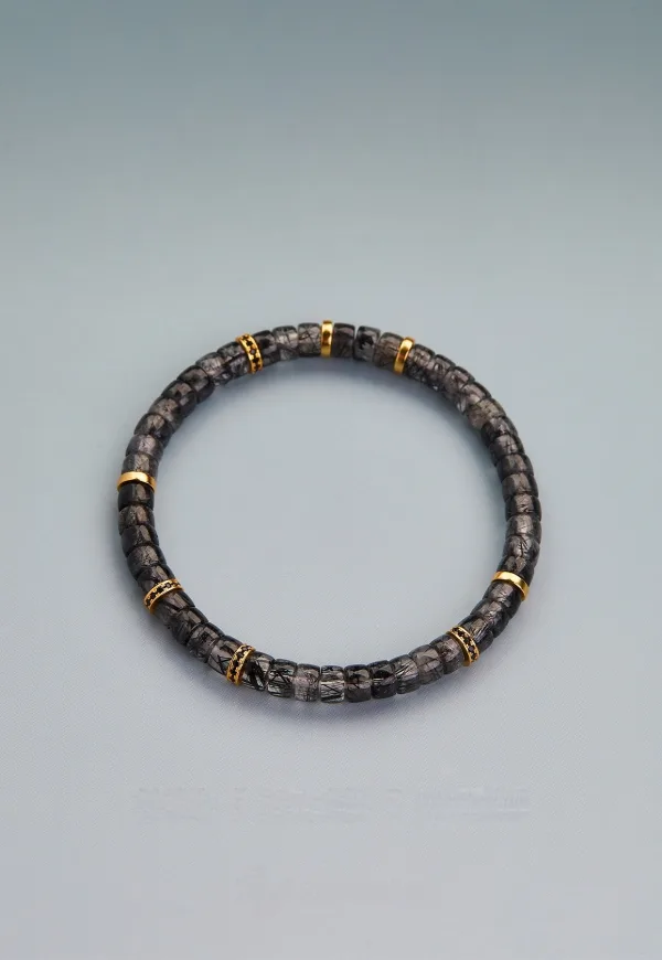 Fashion Black Handmade Natural Crystal Bracelet Accessories 2025