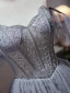Charmant Meeresblau Perlenstickerei Pailletten Ballkleider 2023 A Linie Off Shoulder Kurze Ärmel Rückenfreies Lange Ball Festliche Kleider