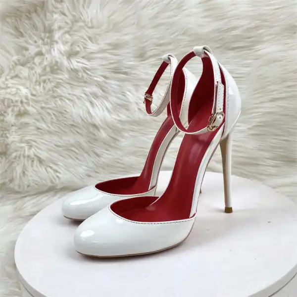 Unusual Nude Evening Party Ankle Strap Womens Shoes 2024 12 cm Stiletto Heels Pointed Toe High Heels