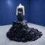 High-end Black Beading Rhinestone Sequins Evening Dresses 2022 Trumpet / Mermaid Scoop Neck Long Sleeve Cascading Ruffles Royal Train Evening Party Formal Dresses