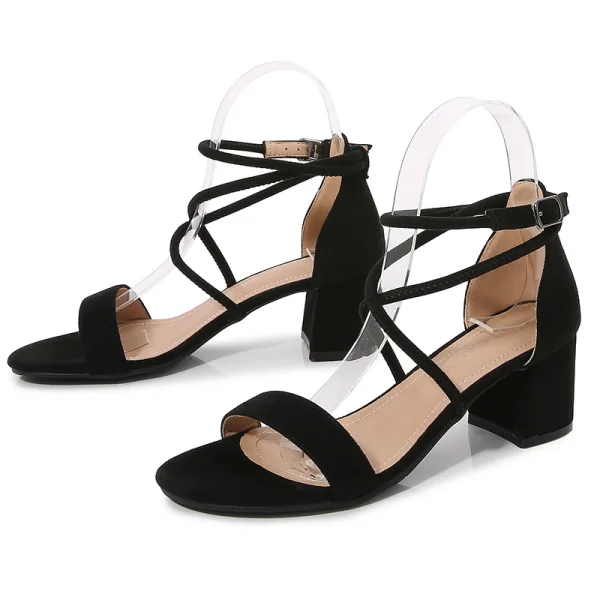 Sexy Khaki Evening Party Womens Sandals 2022 Ankle Strap 5 cm Stiletto Heels Open / Peep Toe Sandals High Heels