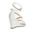 Roman Sexy Beige Evening Party Womens Sandals 2022 7 cm Wedges Ankle Strap Open / Peep Toe Sandals