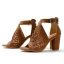 Romain Noire Vêtement de rue Été Percé Sandales Femme 2023 8 cm Talons Épais Peep Toes / Bout Ouvert Sandales Talons Hauts