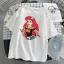 Fashion Loose Women T-Shirts 2021 White Cartoon Scoop Neck Street Wear Tops Casual Summer 1/2 Sleeves Comfortable Tee