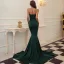 Sexy Noire Fendue devant Robe De Soirée 2022 Robe Boule Bustier Sans Manches Dos Nu Soirée Tribunal Train Robe De Ceremonie