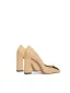 Vintage Nude Leder Ball Pumps 2026 8 cm Thick Heels Spitzschuh Pumps Hochhackige