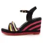 Bohême Noire Été Vêtement de rue Tresser Sandales Femme 2023 Bride Cheville 9 cm Compensées Peep Toes / Bout Ouvert Sandales