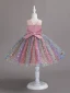 Bling Bling Blushing Pink Star Sequins Birthday Short Flower Girl Dresses 2024 Ball Gown Scoop Neck Sleeveless Bow Sash