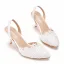 Chic / Belle Blanche En Dentelle Fleur Chaussure De Mariée 2022 7 cm Talons Aiguilles À Bout Pointu Mariage Talons Hauts