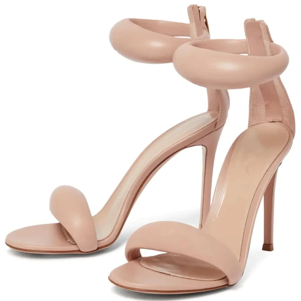 Unusual Fuchsia Cocktail Party Prom Womens Sandals 2022 Ankle Strap 9 cm Stiletto Heels Open / Peep Toe Sandals High Heels