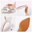 Schöne Weiß Strass Brautschuhe 2022 Knöchelriemen 9 cm Stilettos Spitzschuh Hochzeit Hochhackige