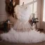 Éthéré Blanche Volants Fait main Soirée Tulle châle 2026