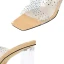 Transparent Sexy Beige Rhinestone Womens Sandals 2022 Street Wear 7 cm Thick Heels Open / Peep Toe High Heels