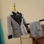 Grey Long Sleeve 5-piece Boys Wedding Suits 2024 Wedding Coat Pants Shirt Tie Vest