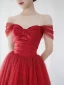 Chic / Belle Rouge Robe De Bal 2024 Princesse De l'épaule Sans Manches Dos Nu Longue Promo Robe De Ceremonie