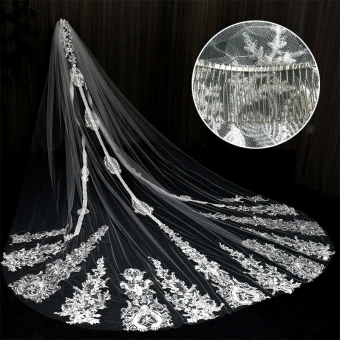 Vintage Originale Blanche En Dentelle Fleur Voile De Mariée 2024