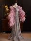 Sexy Silver Glitter Sequins With Shawl Evening Dresses 2024 Trumpet / Mermaid Halter Sleeveless Floor-Length / Long Evening Party Formal Dresses