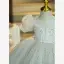 Fashion White Glitter Spotted Birthday Flower Girl Dresses 2022 Ball Gown Scoop Neck Puffy Short Sleeve Short Flower Girl Dresses
