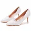 Elegant White Lace Flower Wedding Shoes 2023 7 cm Stiletto Heels Pointed Toe Wedding Pumps High Heels Wedding Shoes
