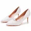 Eenvoudige Witte Kant Bloem Bruidsschoenen 2025 7 cm Naaldhakken / Stiletto Spitse Neus Huwelijk Pumps Hoge Hakken