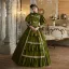 Vintage / Originale Vert Foncé Noeud Robe De Bal 2024 Robe Boule Col Haut Manches Longues Longue Promo Robe De Ceremonie