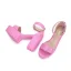 Fashion White Summer Evening Party Patent Leather Womens Sandals 2022 Ankle Strap 10 cm Thick Heels Open / Peep Toe Sandals High Heels