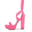 Fashion Burgundy Cocktail Party Womens Sandals 2022 Ankle Strap 12 cm Thick Heels Open / Peep Toe Sandals High Heels