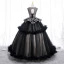 Elegant Black Sequins Lace Flower Prom Dresses 2022 Ball Gown Scoop Neck Sleeveless Backless Floor-Length / Long Prom Formal Dresses