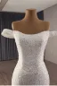 Luxe Blanche Fait main Perlage Perle Paillettes Robe De Mariée 2025 Trompette / Sirène De l'épaule Sans Manches Dos Nu Chapel Train Mariage