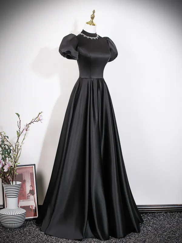 black formal prom dresses HONGIVEY Black A-Line Straps Prom Dress Girls Party dresses Homecoming