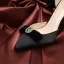 Vintage / Retro Black Rhinestone Bow Pumps 2024 Satin 9 cm Stiletto Heels Pointed Toe Pumps High Heels