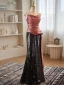 Bling Bling Watermelon Rouge Paillettes Robe De Soirée 2024 Trompette / Sirène Bustier Sans Manches Dos Nu Longue Soirée Robe De Ceremonie