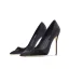 Fashion Black Office OL Leather Suede Pumps 2023 10 cm Stiletto Heels Pointed Toe Pumps High Heels