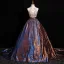 Charming Coffee Glitter Rhinestone Sequins Prom Dresses 2024 Ball Gown Halter Sleeveless Backless Floor-Length / Long Prom Formal Dresses
