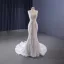 Luxury / Gorgeous White Handmade  Beading Lace Flower Wedding Dresses 2023 Trumpet / Mermaid Strapless Sleeveless Backless Court Train Wedding