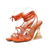 Roman Sexy White Street Wear Summer Crystal Womens Sandals 2022 Ankle Strap 11 cm Stiletto Heels Open / Peep Toe Sandals High Heels