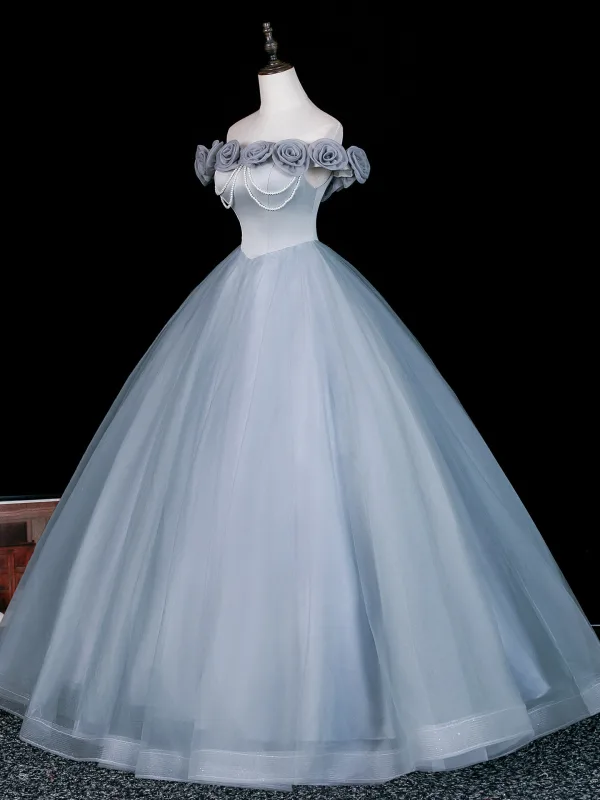 Elegante Himmelblau Applikationen Lange Ballkleider 2026 Ballkleid Off Shoulder Kurze Ärmel Rückenfreies Festliche Kleider