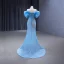 High-end Sparkly Sky Blue Glitter Sequins Prom Dresses 2023 Trumpet / Mermaid Off-The-Shoulder Ruffle Short Sleeve Backless Sweep Train Prom Formal Dresses