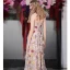 Flower Fairy Beige Floral Appliques Outdoor / Garden Prom Dresses 2022 A-Line / Princess Spaghetti Straps Sleeveless Backless Floor-Length / Long Formal Dresses