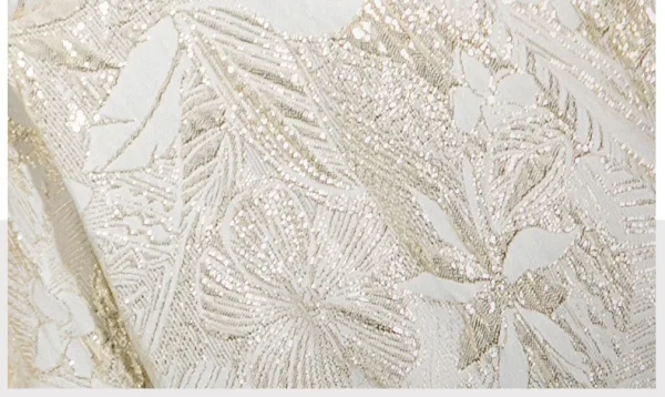 Chic / Beautiful Champagne Rhinestone Printing Prom Dresses 2025 Ball Gown Square Neckline Short Sleeve Backless Floor-Length / Long Prom Formal Dresses