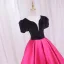 Vintage / Retro Ethnic Fuchsia Beading Prom Dresses 2024 Ball Gown Scoop Neck Floor-Length / Long Polyester Backless Prom Short Sleeve Formal Dresses