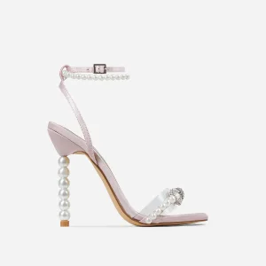 Sexy Charmant Blozen Roze Avond Sandalen Dames 2022 Parel Enkelband 11 Cm Naaldhakken Stiletto Peep Toe Sandalen Hoge Hakken