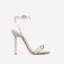 Sexy Charmant Rosa Abend Sandalen Damen 2022 Perle Knöchelriemen 11 cm Stilettos Peeptoes Sandaletten Hochhackige