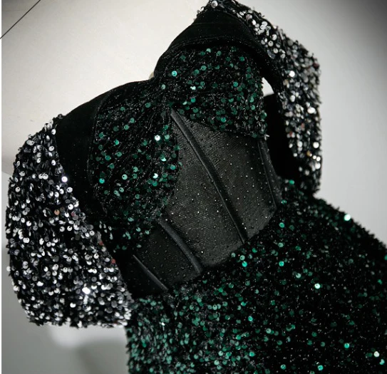 Glitzernden Multifarben Pailletten Schwarz Abendkleider 2023 A Linie Bandeau Ärmellos Rückenfreies Sweep / Pinsel Zug Abend Festliche Kleider