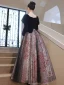 Chic / Belle Noire Robe De Bal 2023 Princesse Encolure Carrée Faux Diamant Noeud Manches Longues Dos Nu Longue Promo Robe De Ceremonie