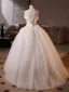 Chic / Belle Blanche Appliques Robe De Bal 2025 Robe Boule Bustier Sans Manches Dos Nu Longue Robe De Ceremonie