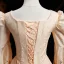 Vintage / Retro Medieval Champagne Sequins Lace Flower Cascading Ruffles Prom Dresses 2025 Ball Gown Scoop Neck Bell sleeves Floor-Length / Long Prom Formal Dresses