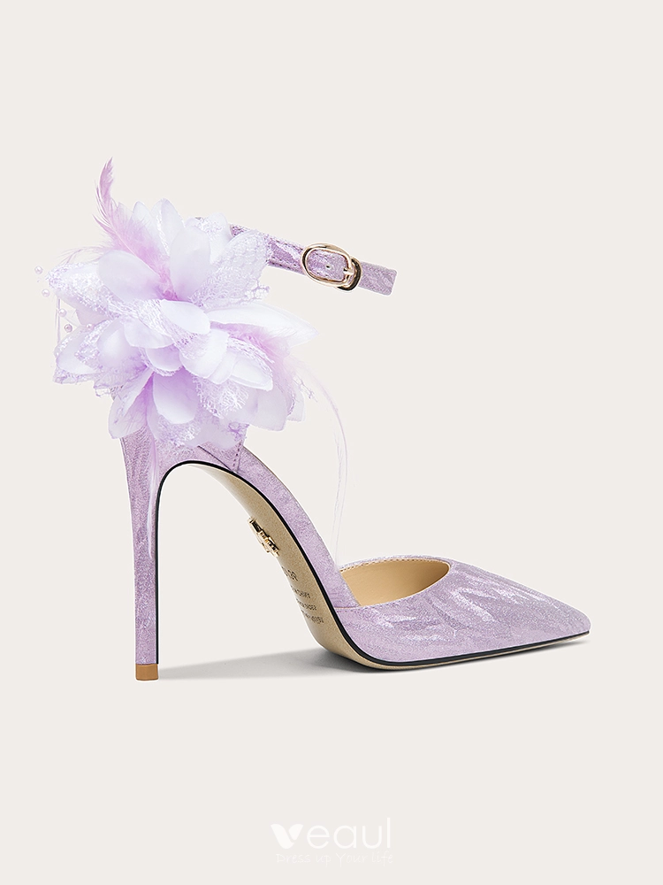 Sexy Lilac Suede Heels - Ankle Strap Heels - Single Sole Heel - Lulus