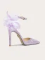 Charmig Lavendel Glittriga / Glitter Appliqués Brudskor 2023 Ankelband 10 cm Stilettklackar Spetsiga Bröllop Sandaler Högklackade
