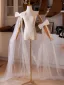 Mode Noeud Blanche Mariage châle 2025 Tulle